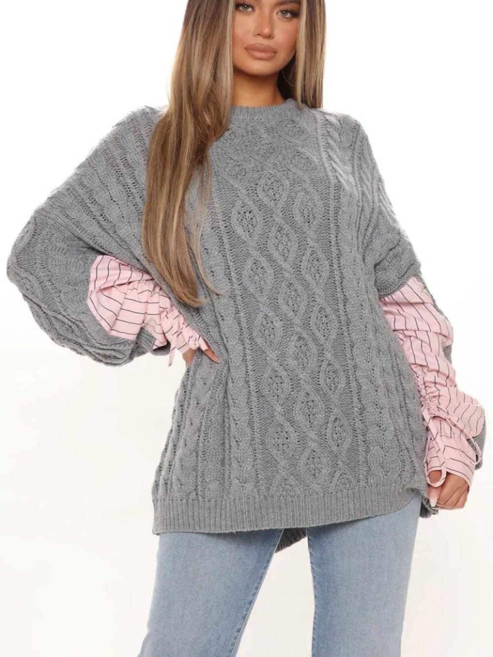 FASHION NOVA COZY AND CHIC COFFEE DATES SWEATER — SIZE 2X